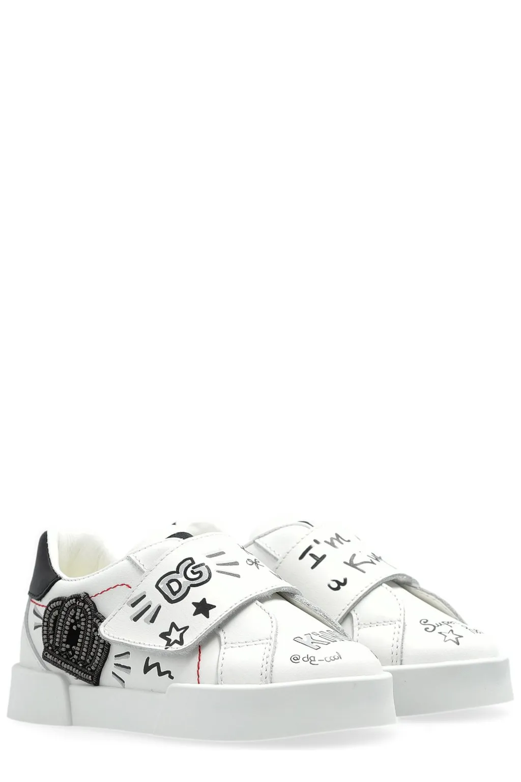 Dolce & Gabbana Kids Graphic Printed Touch-Strap Sneakers