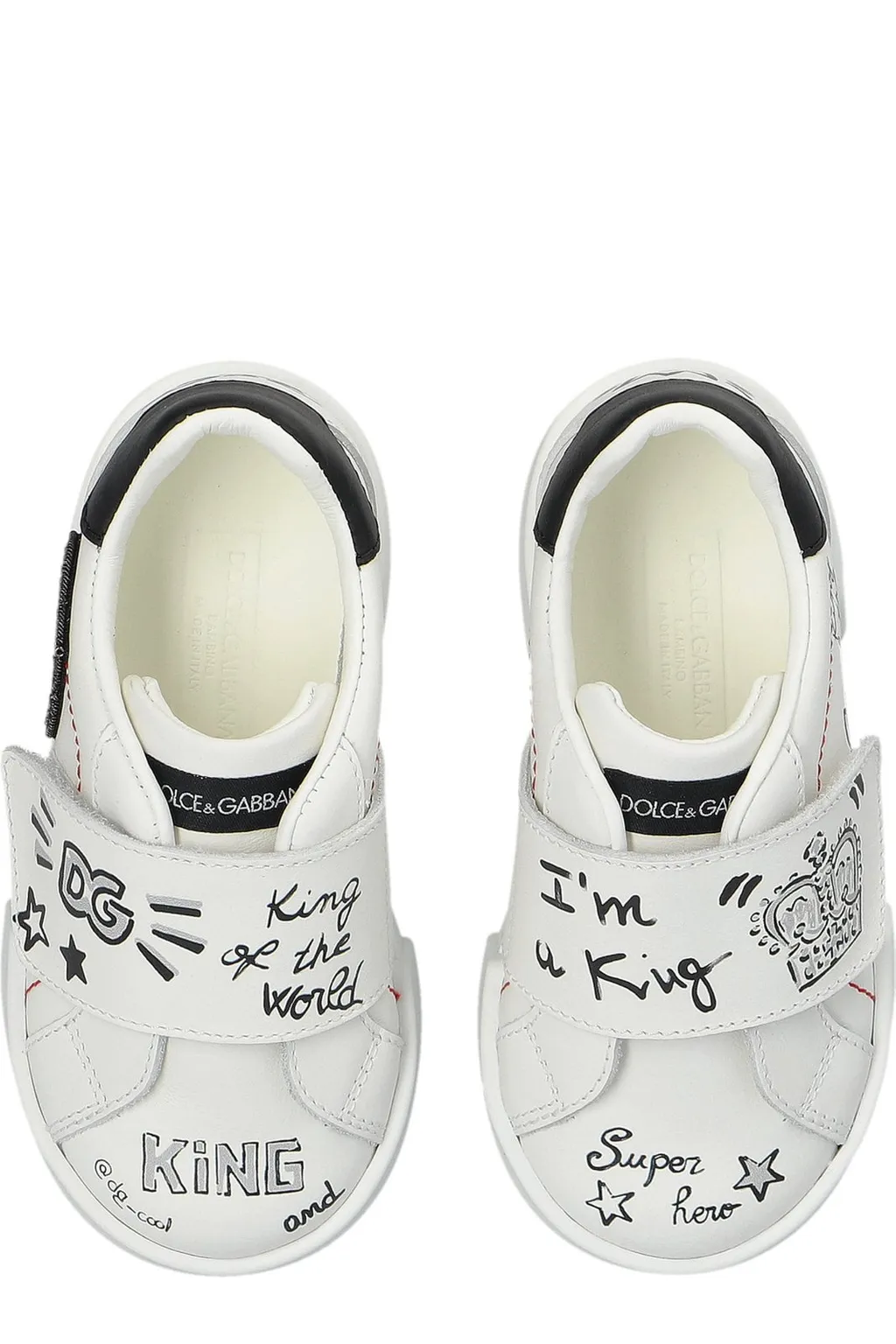 Dolce & Gabbana Kids Graphic Printed Touch-Strap Sneakers
