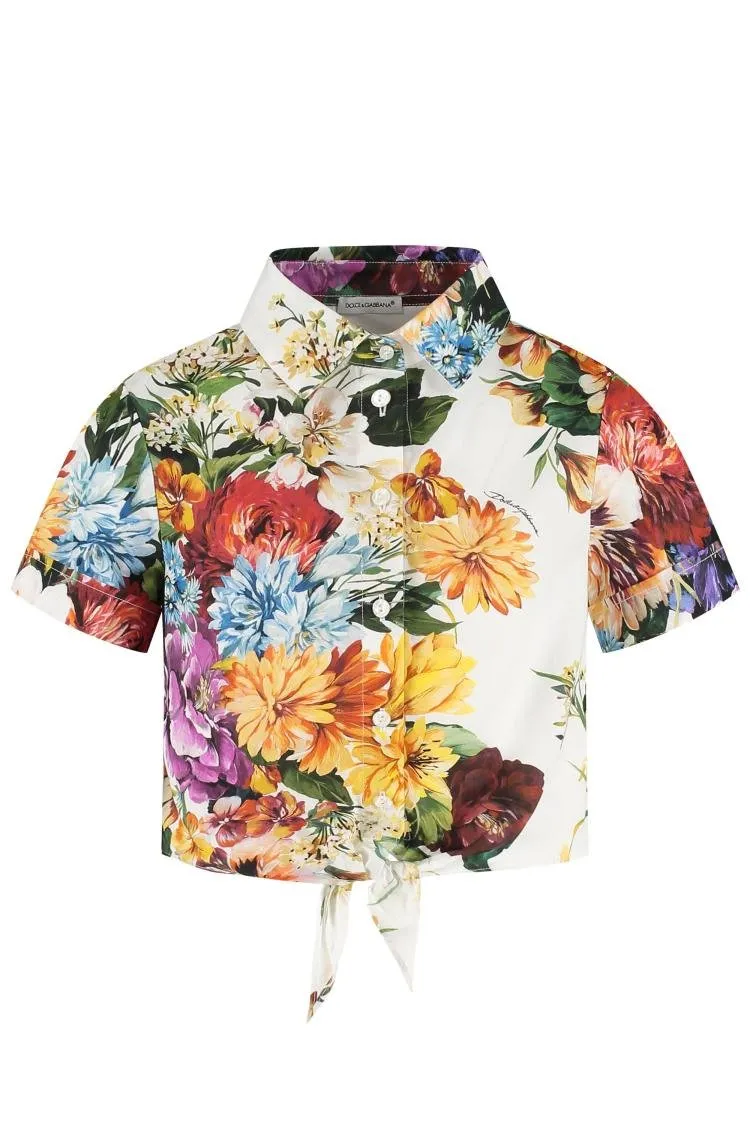 Dolce & Gabbana Kids Floral-Printed Short-Sleeved Shirt