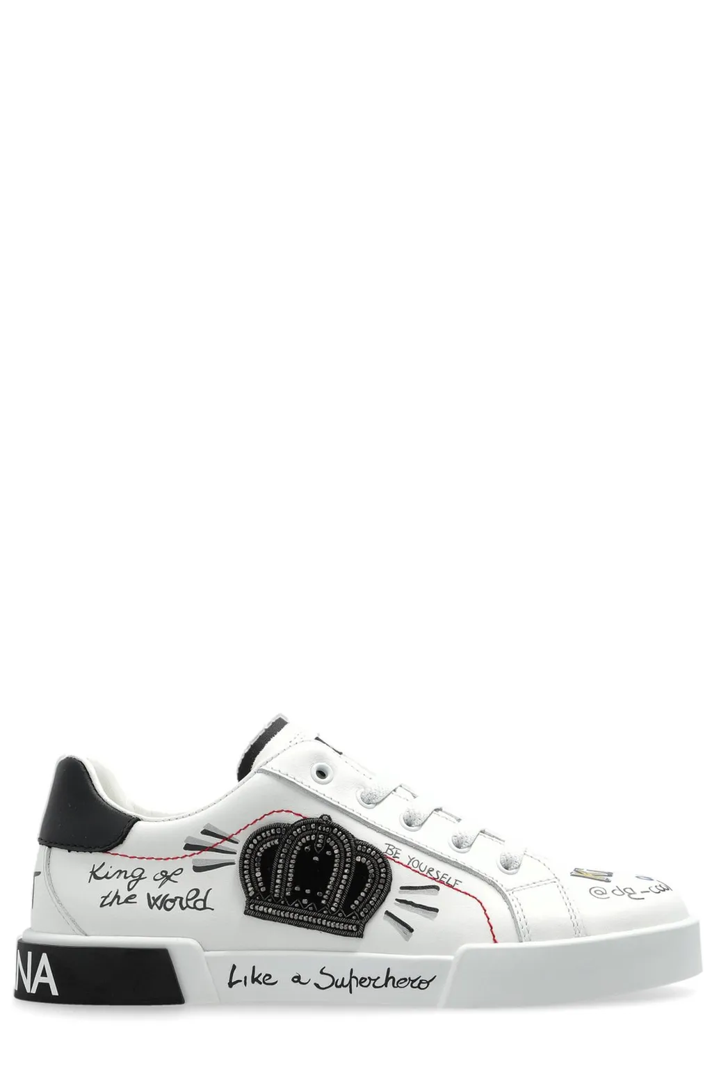 Dolce & Gabbana Kids Graphic Printed Embellished Lace-Up Sneakers