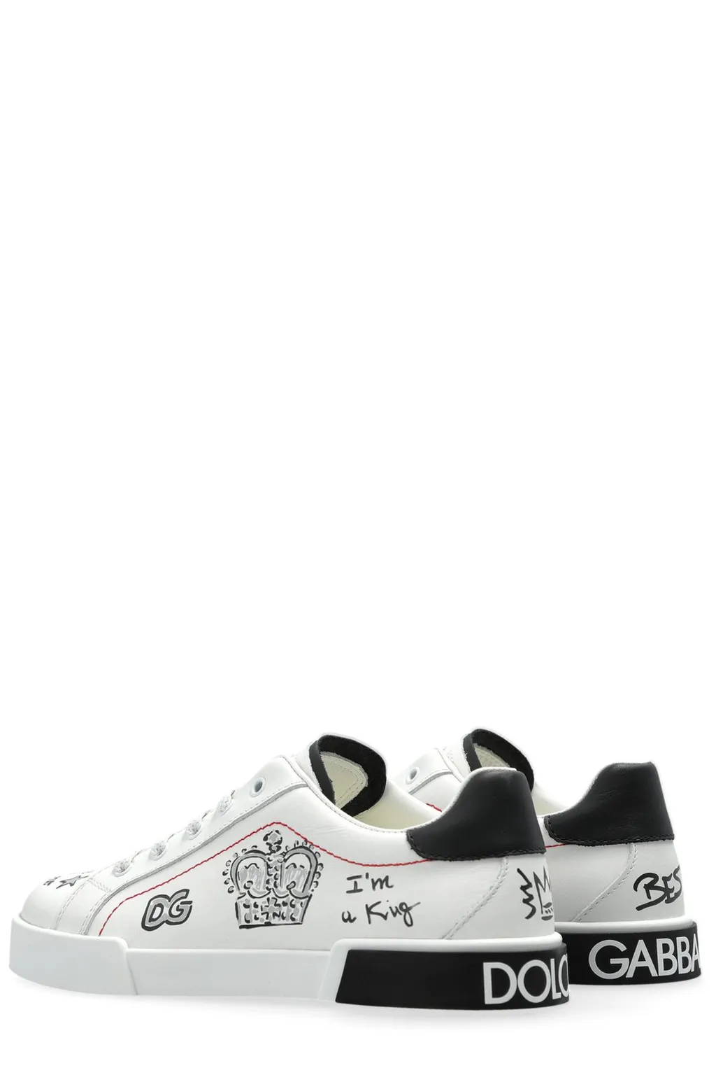 Dolce & Gabbana Kids Graphic Printed Embellished Lace-Up Sneakers