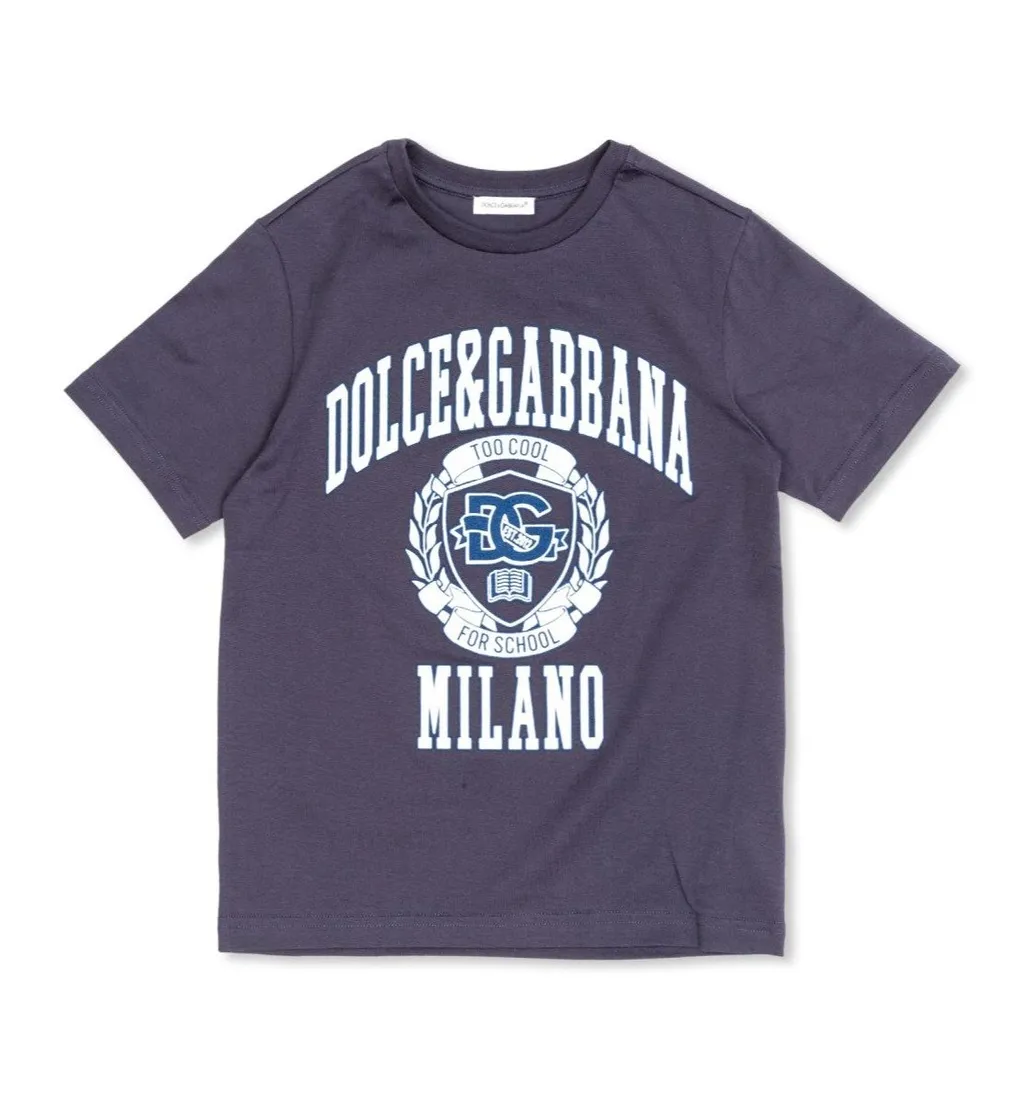 Dolce & Gabbana Kids Logo Printed Crewneck T-Shirt