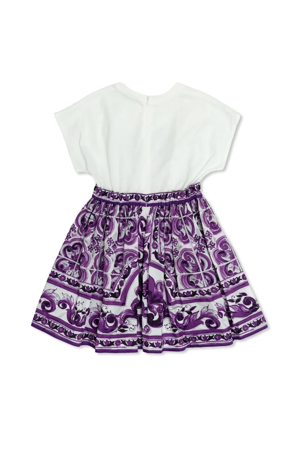 Dolce & Gabbana Kids Majolica-Print Short-Sleeved Dress