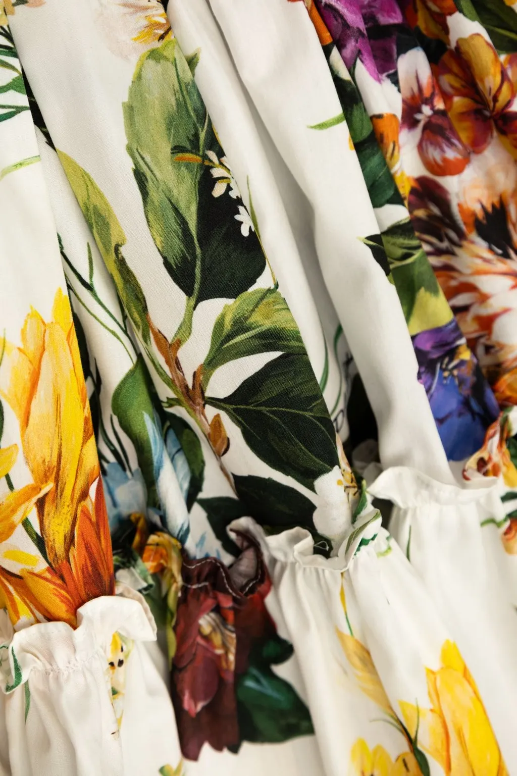 Dolce & Gabbana Kids Flower-Print Poplin Skirt