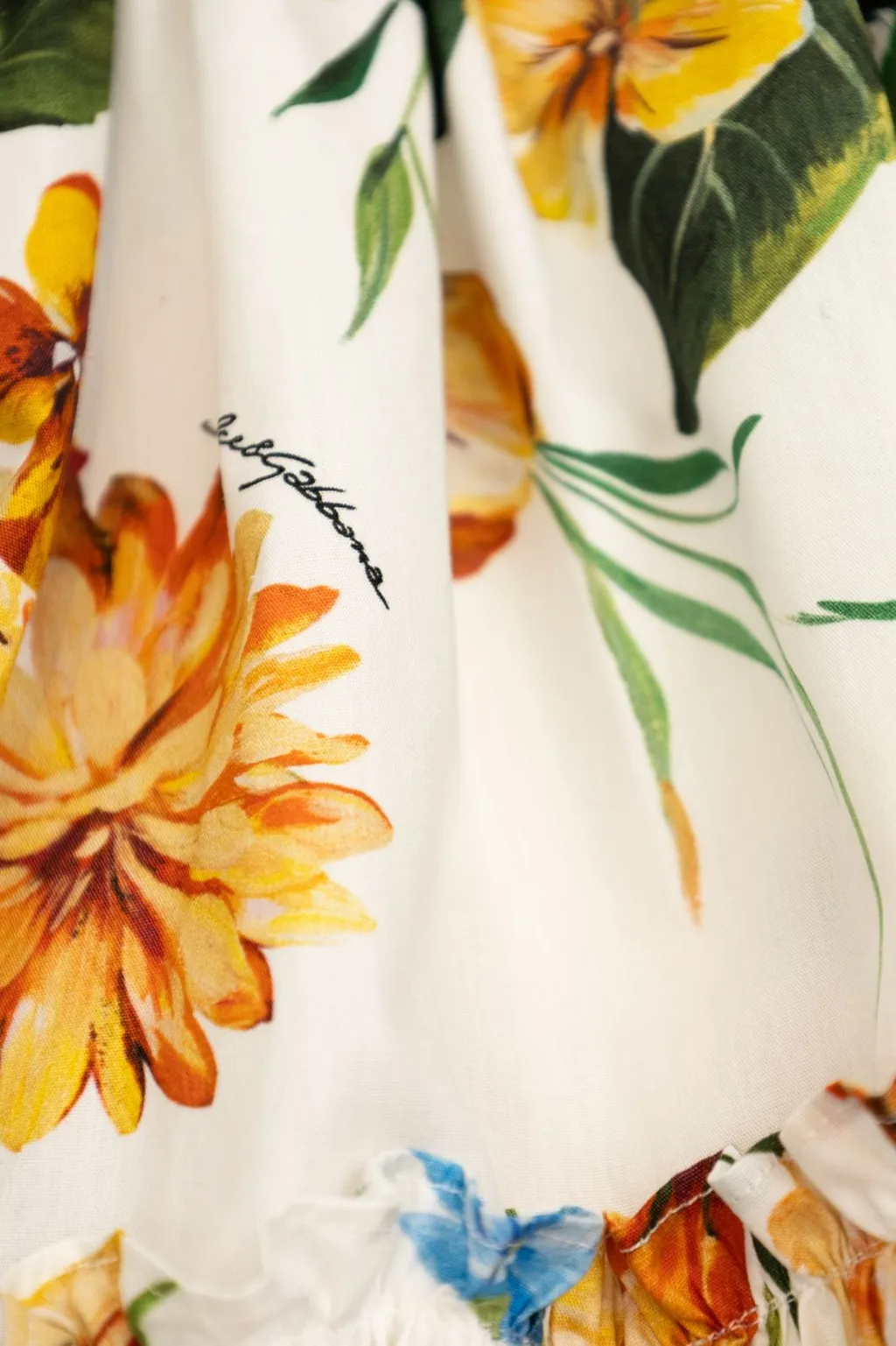 Dolce & Gabbana Kids Flower-Print Poplin Skirt