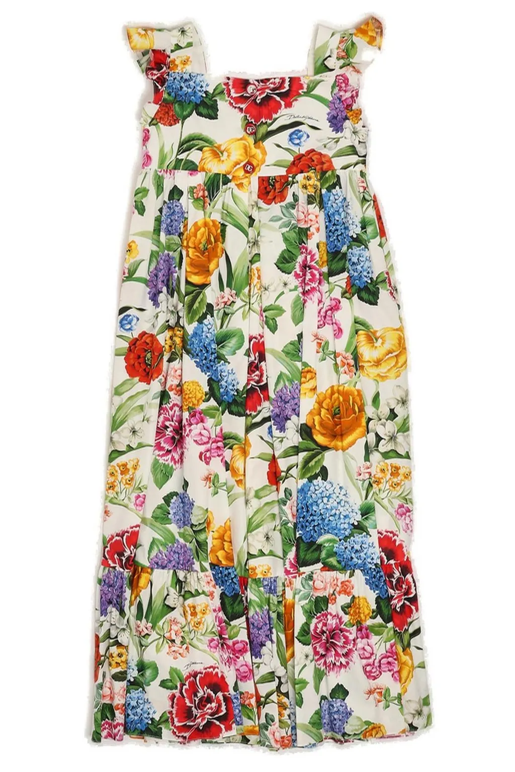 Dolce & Gabbana Kids Floral Print Poplin Dress