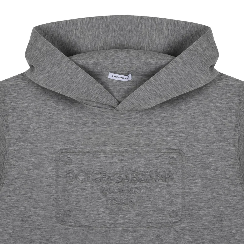 Dolce & Gabbana Kids Logo-Printed Ribbed Edge Hoodie