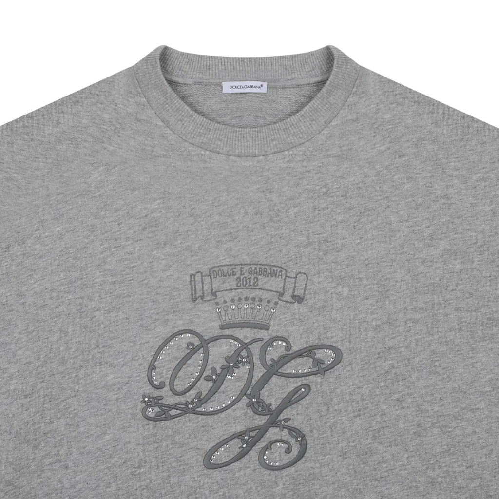 Dolce & Gabbana Kids Logo-Embroidered Drop Shoulder Sweatshirt