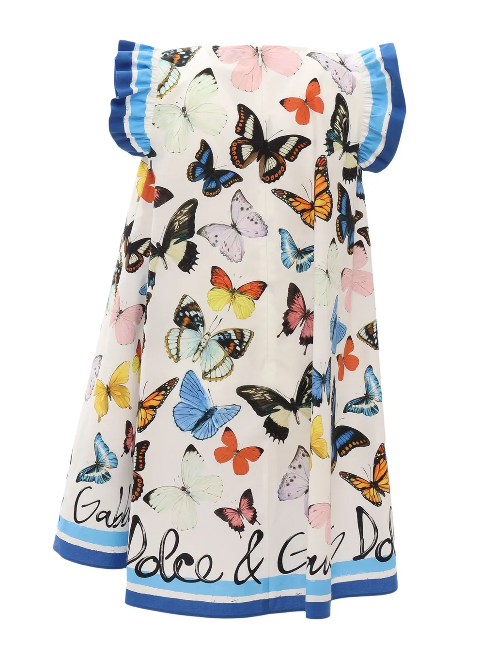 Dolce & Gabbana Kids Butterfly-Printed Round-Neck Dress