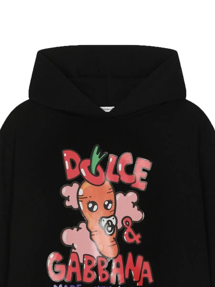Dolce & Gabbana Hooded Graphic Sweater