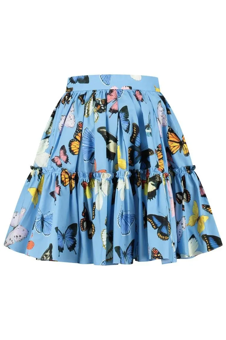 Dolce & Gabbana Kids Butterfly Printed Poplin Skirt