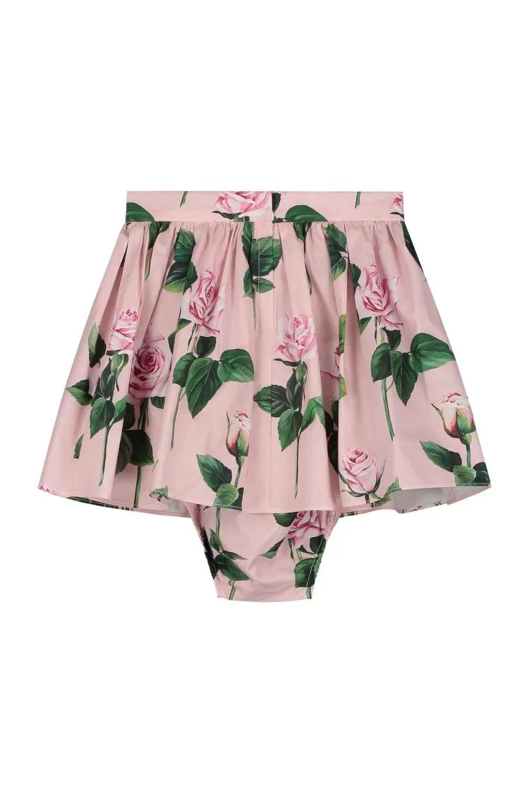 Dolce & Gabbana Kids Floral-Printed Pleated Skirt