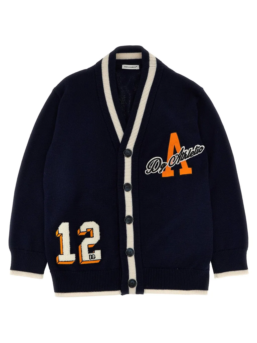 Dolce & Gabbana Kids Logo Patch Knitted Cardigan