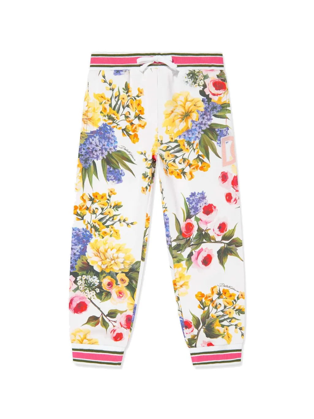 Dolce Gabbana Girls Floral Printed Drawstring Joggers