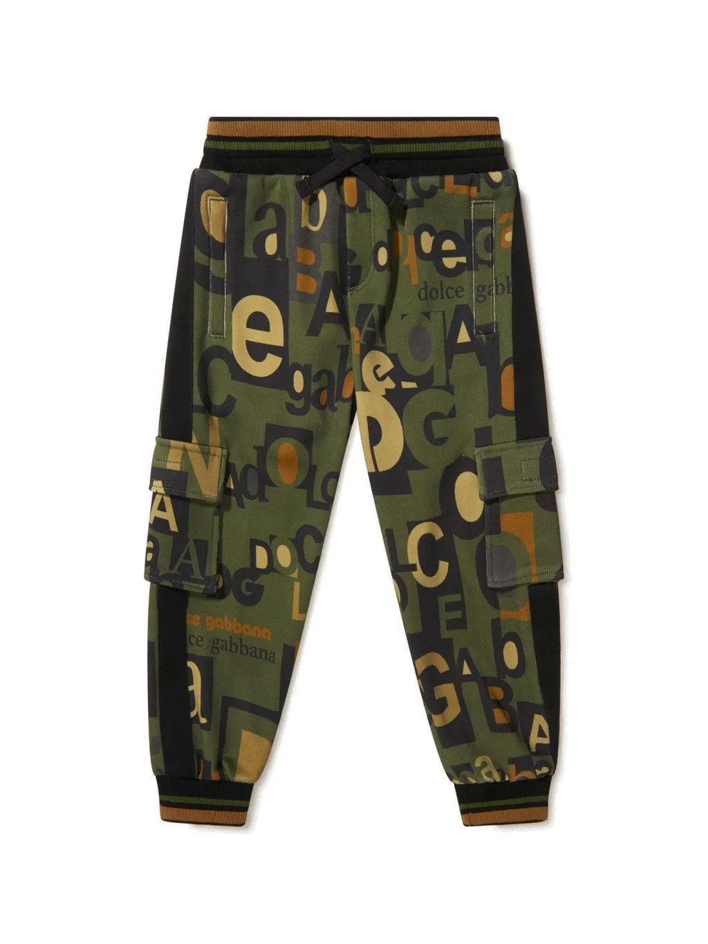 Dolce & Gabbana Kids Logo Printed Drawstring Cargo Trousers