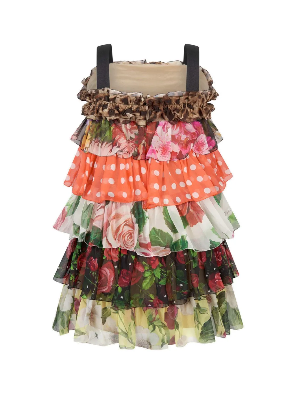 Dolce & Gabbana Kids Multi-Printed Sleeveless Ruffled Dress
