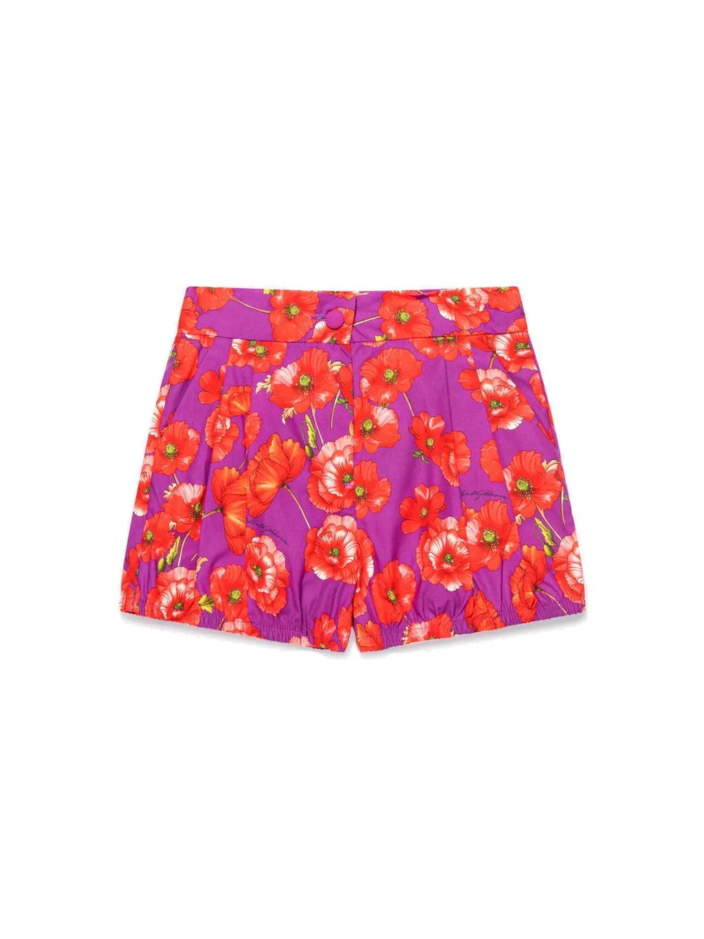 Dolce & Gabbana Kids Poppy-Print Poplin Shorts