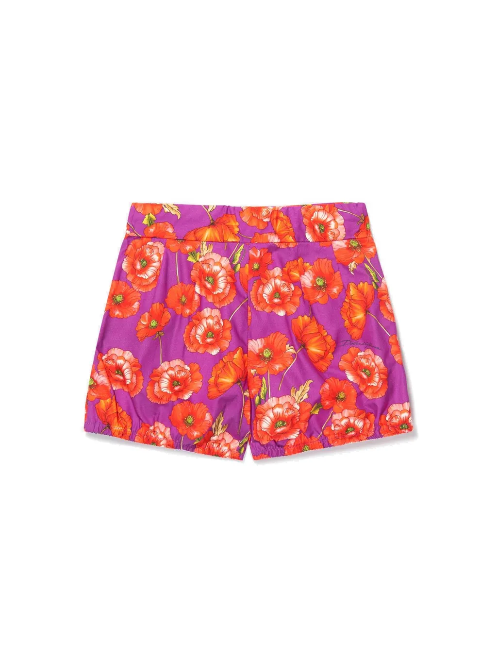 Dolce & Gabbana Kids Poppy-Print Poplin Shorts