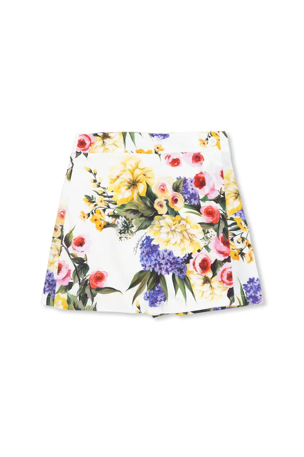 Dolce & Gabbana Kids Floral Printed Wraparound Poplin Shorts