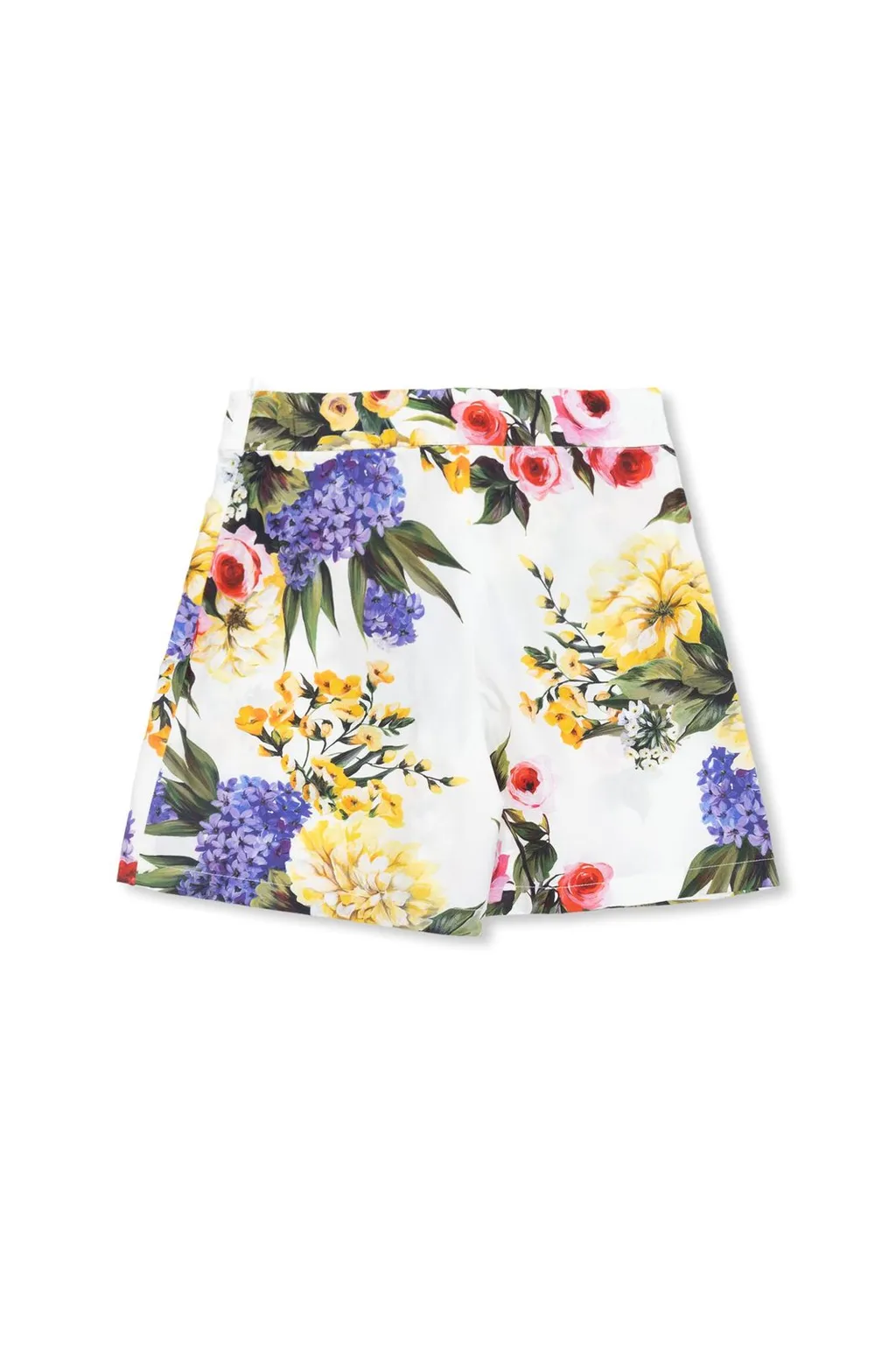 Dolce & Gabbana Kids Floral Printed Wraparound Poplin Shorts