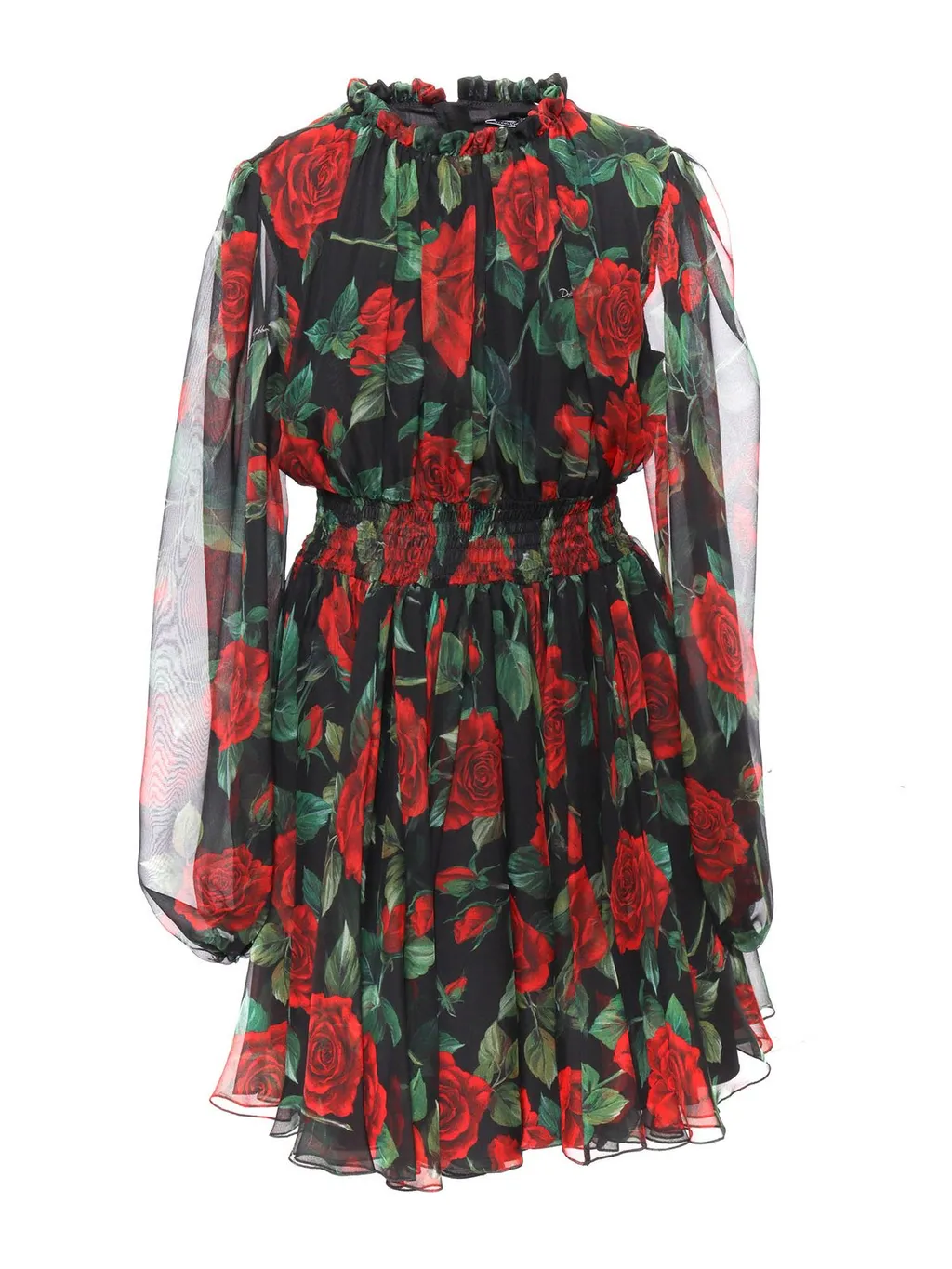 Dolce & Gabbana Kids Rose-Printed Ruffled Layered Dress