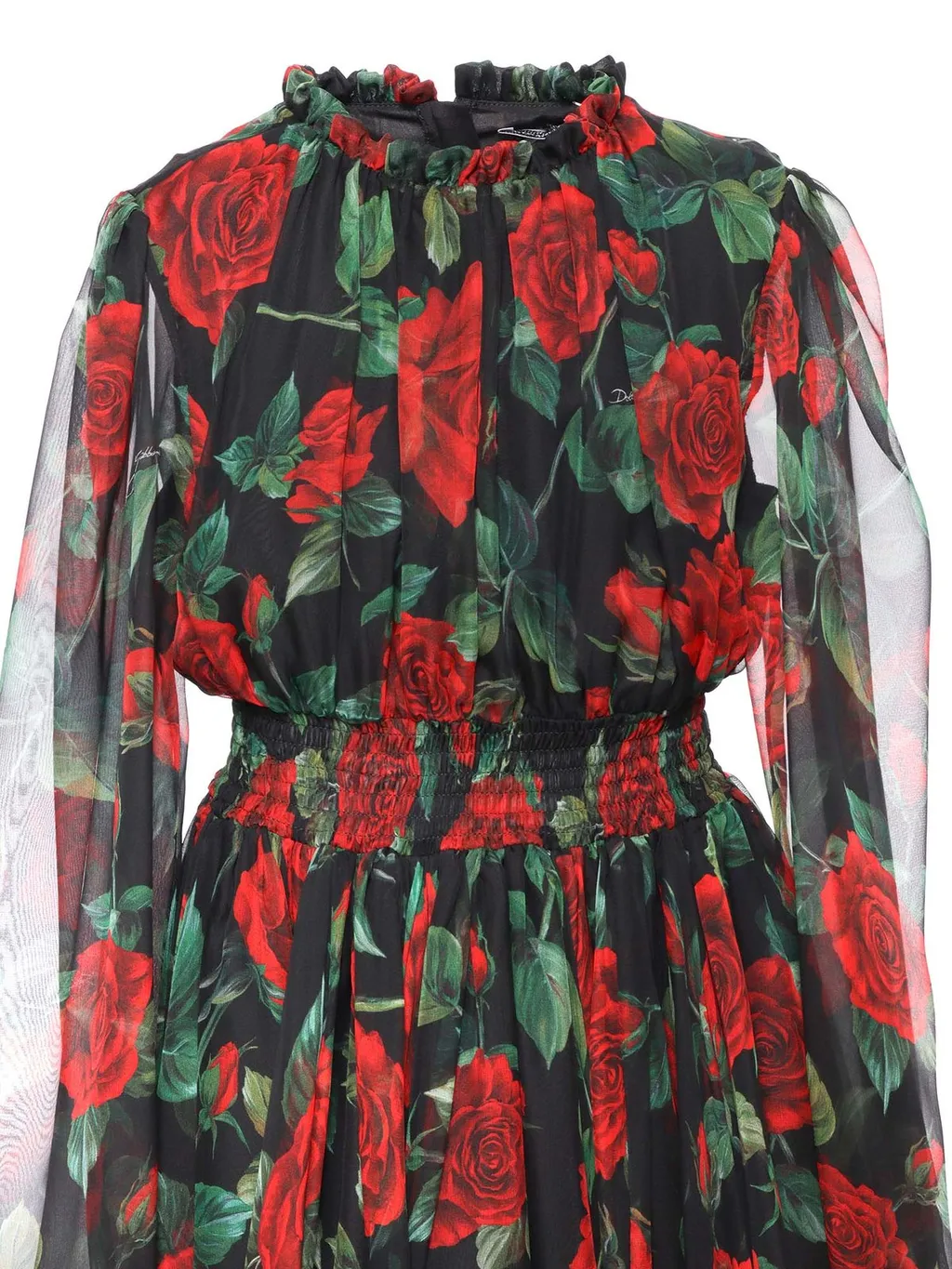 Dolce & Gabbana Kids Rose-Printed Ruffled Layered Dress