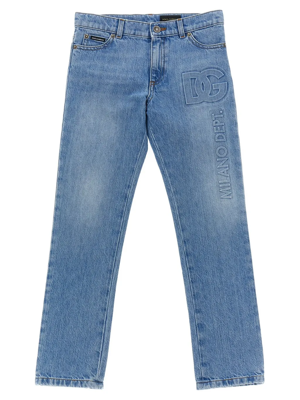Dolce & Gabbana Kids Mid-Rise Tapered-Leg Jeans