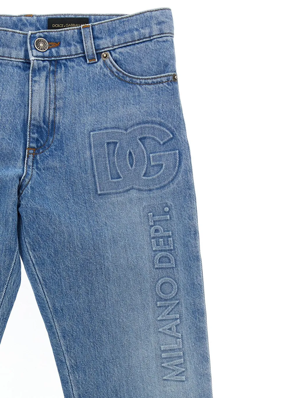 Dolce & Gabbana Kids Mid-Rise Tapered-Leg Jeans