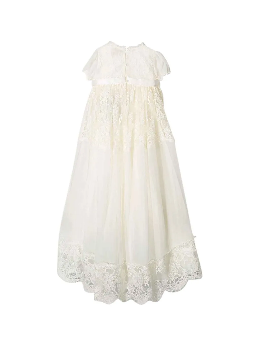 Dolce & Gabbana Kids Bow-Detailed High-Low Hem Lace Dress