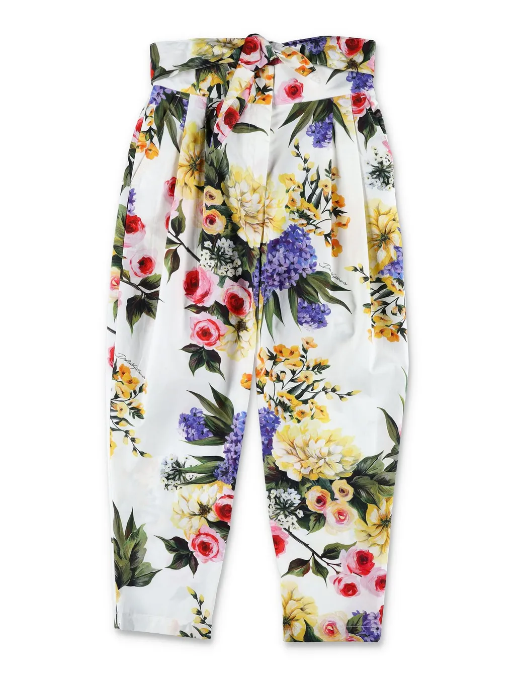 Dolce & Gabbana Kids Garden-Printed Poplin Pants