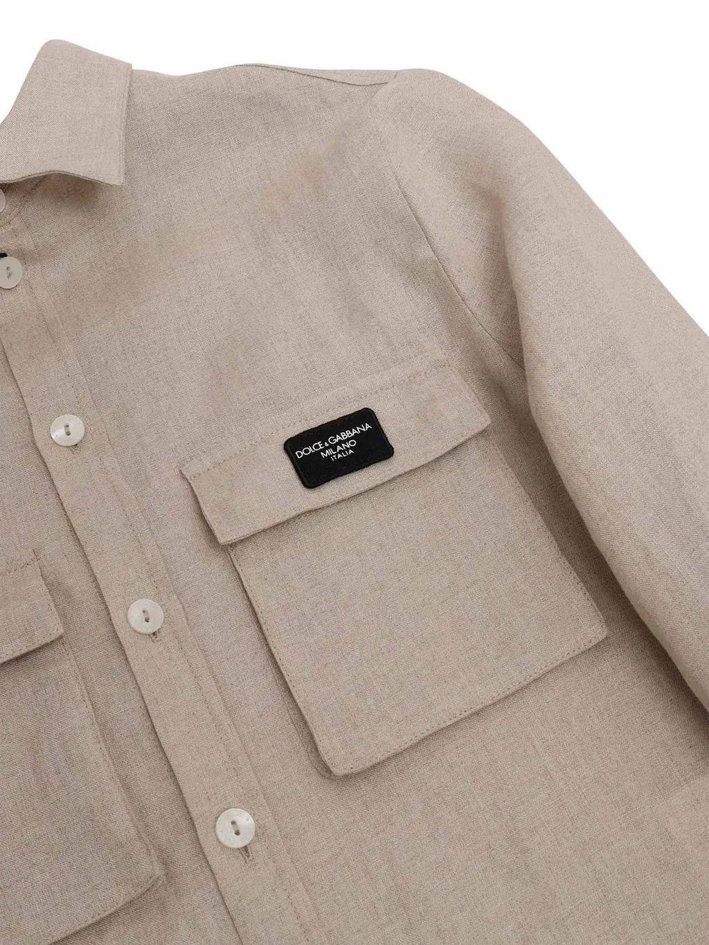 Dolce & Gabbana Kids Logo-Patch Buttoned Shirt