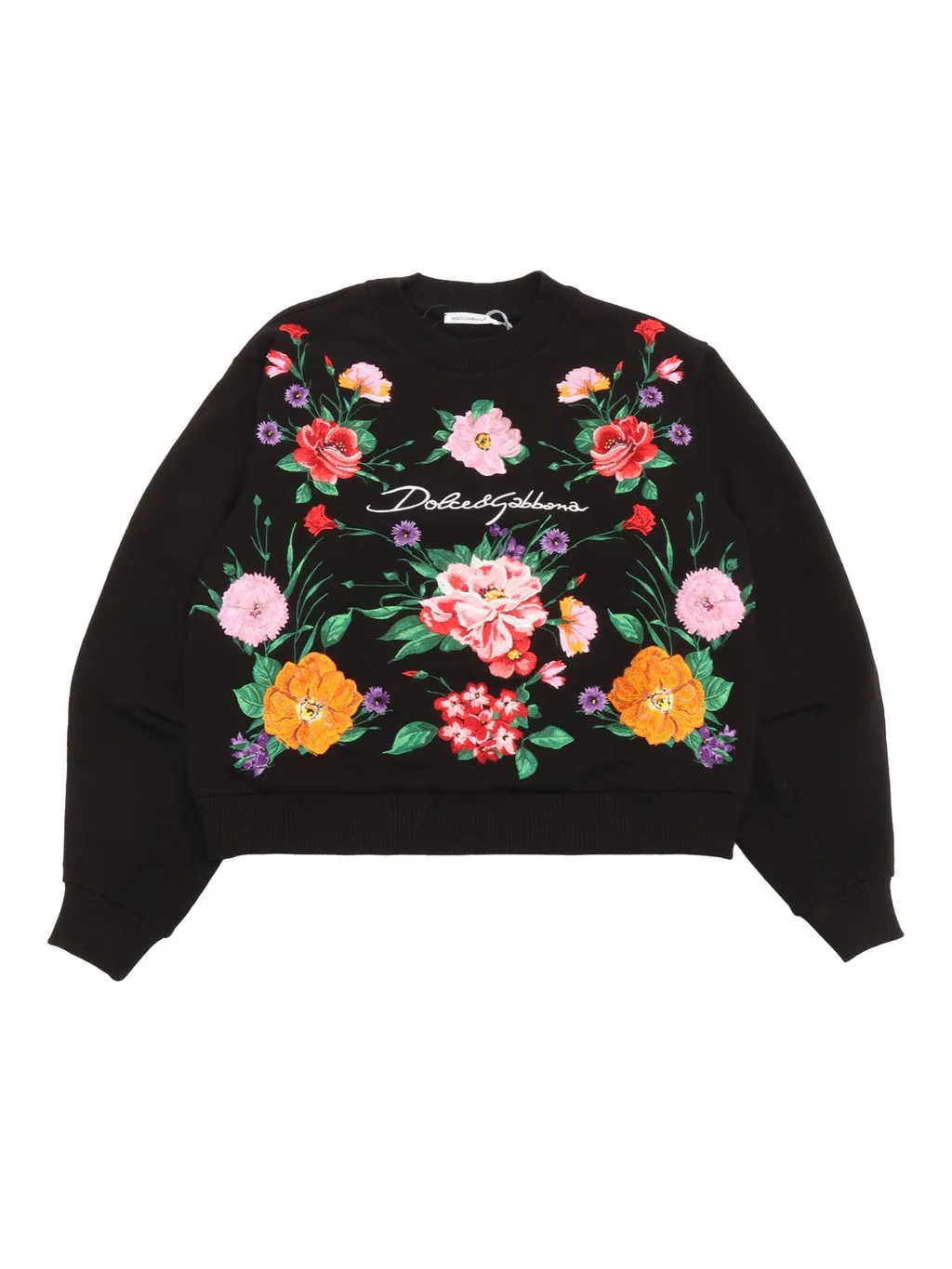 Dolce & Gabbana Kids Floral Printed Crewneck Sweatshirt