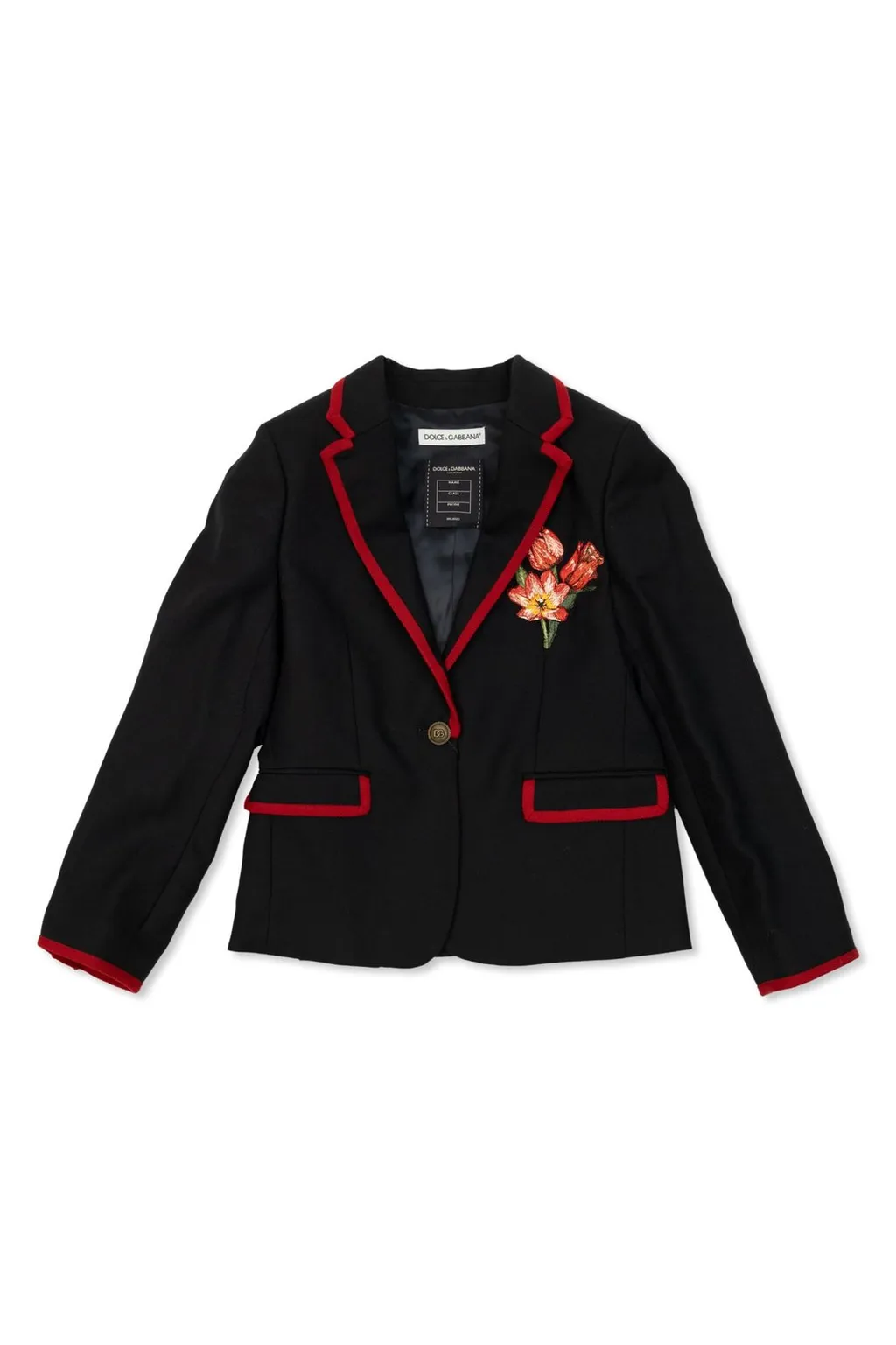 Dolce & Gabbana Kids Floral Printed Single-Breasted Blazer