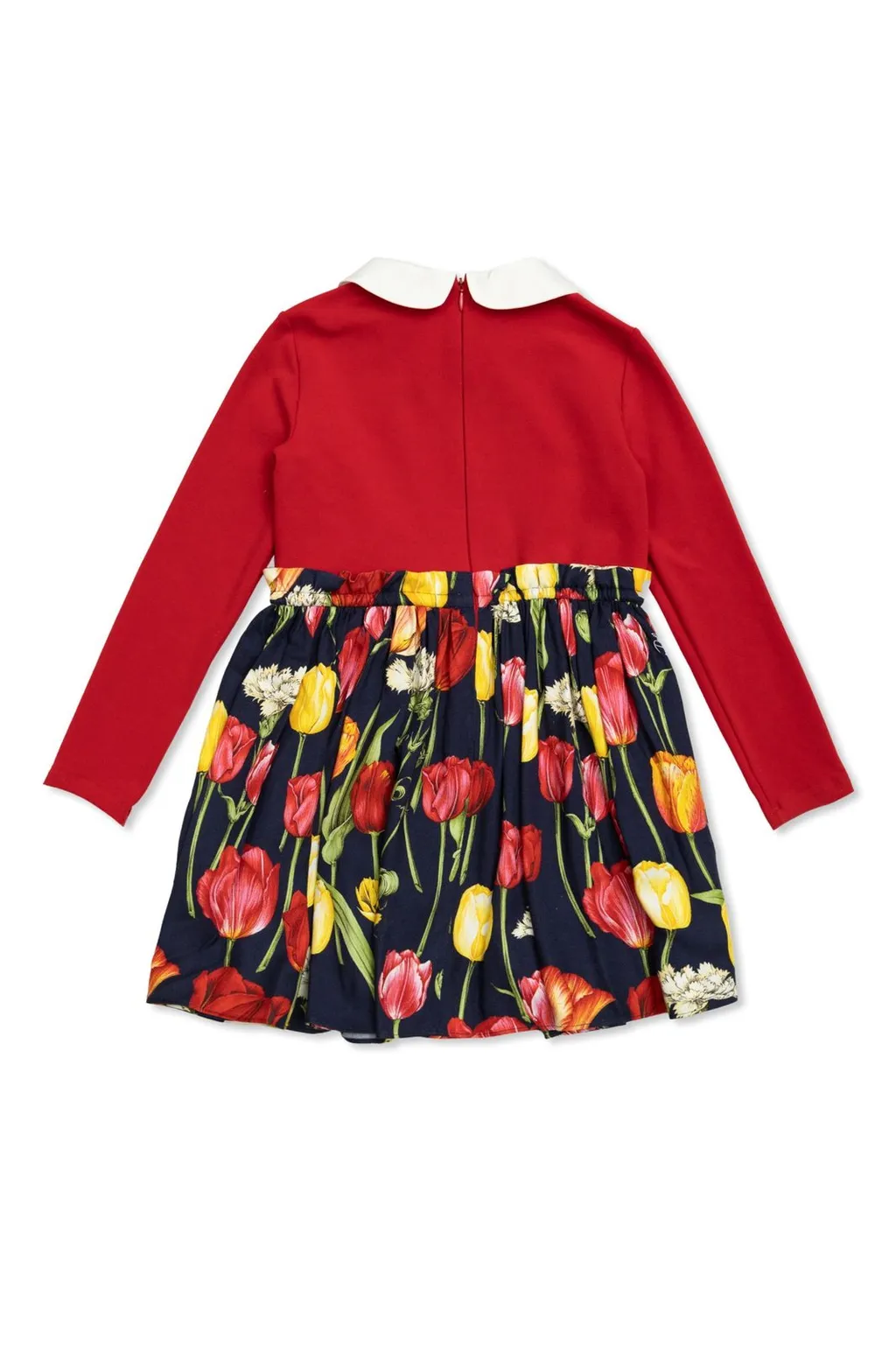 Dolce & Gabbana Kids Tulip Printed Bow Detailed Dress