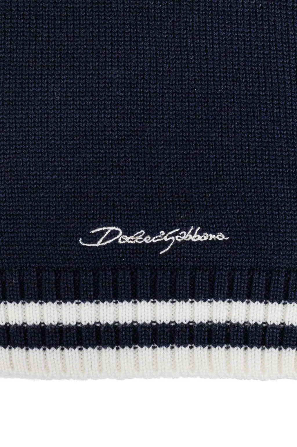 Dolce & Gabbana Kids Logo Embroidered Ribbed Scarf