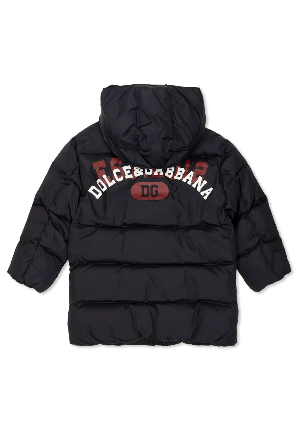 Dolce & Gabbana Kids Logo Printed Hooded Down Jacket