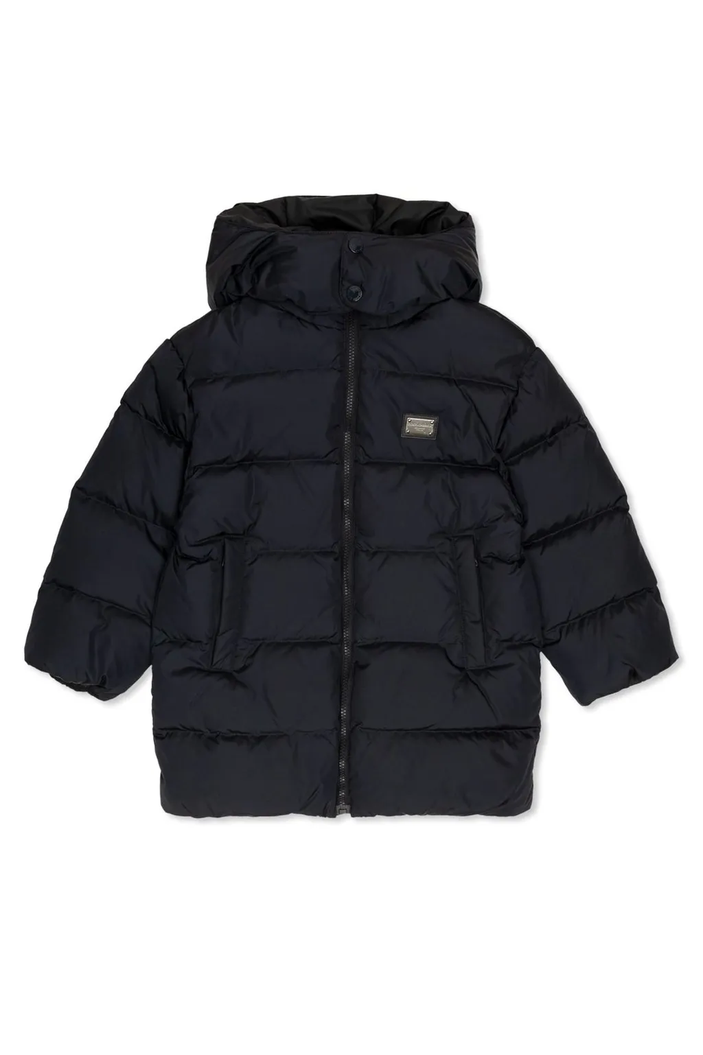 Dolce & Gabbana Kids Logo Printed Hooded Down Jacket
