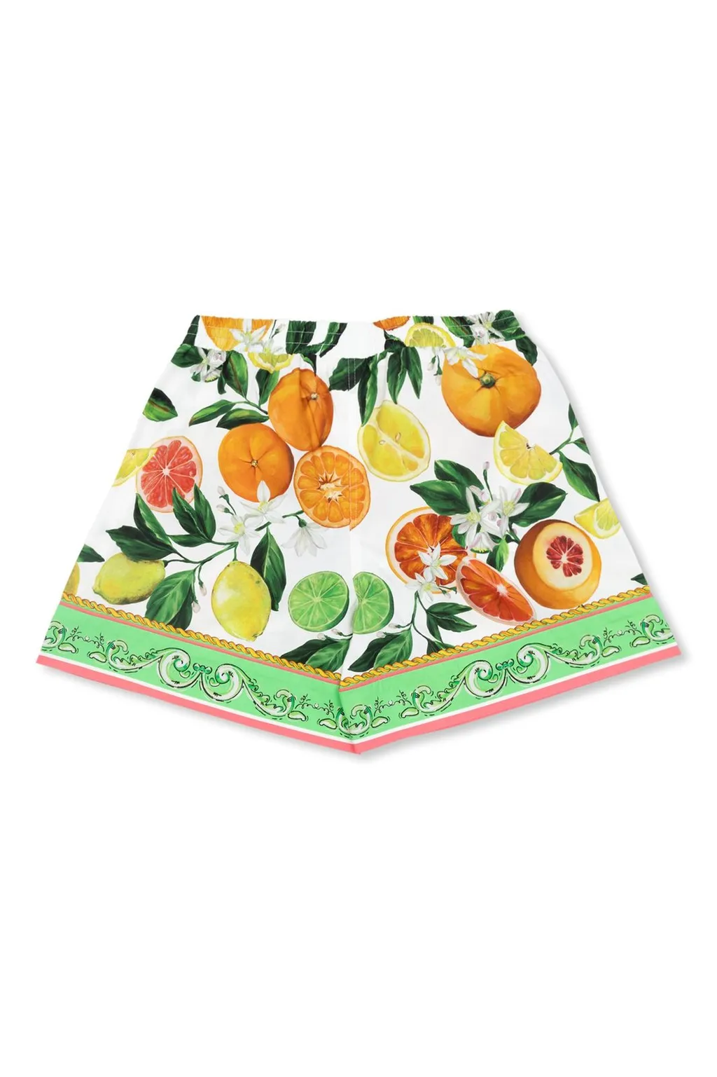 Dolce & Gabbana Kids Lemon And Orange Printed Poplin Shorts