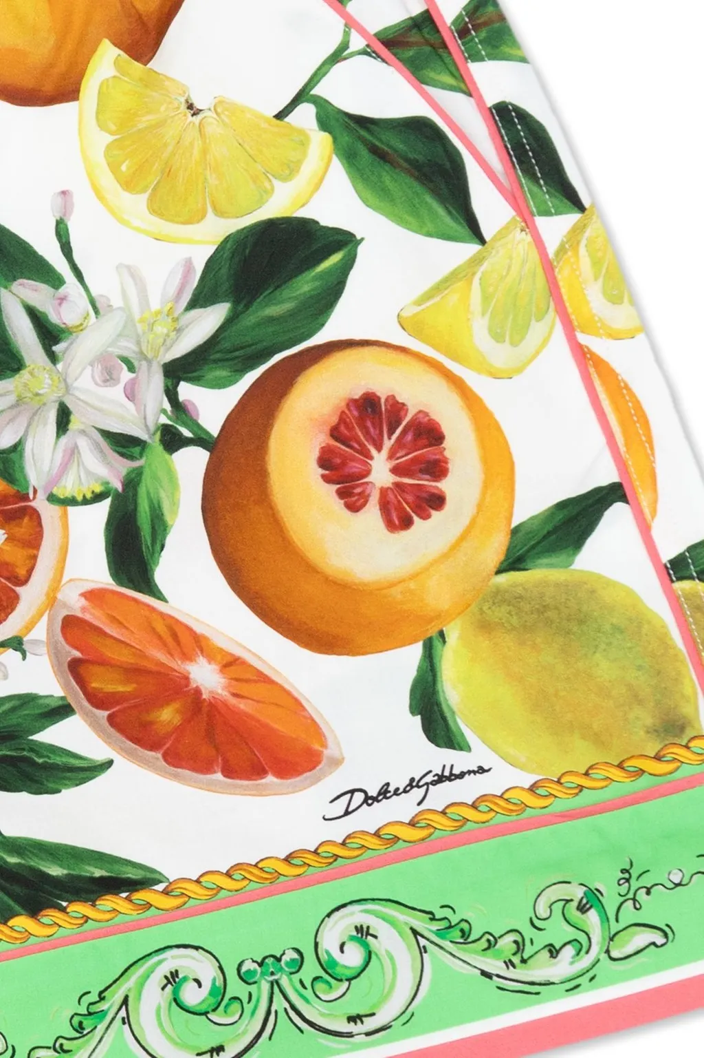 Dolce & Gabbana Kids Lemon And Orange Printed Poplin Shorts