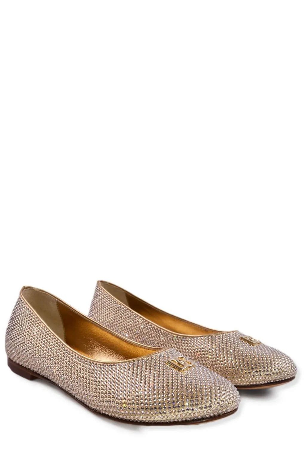 Dolce & Gabbana Kids Logo Plaque Embellished Flat Shoes