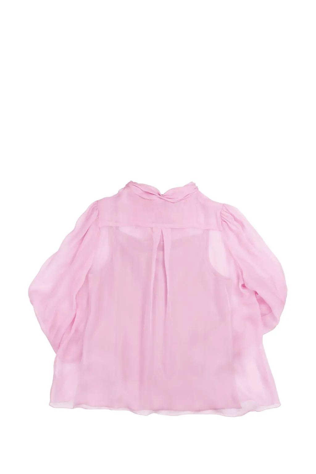 Dolce & Gabbana Kids Pussy-Bow Detailed Chiffon Sheer Blouse