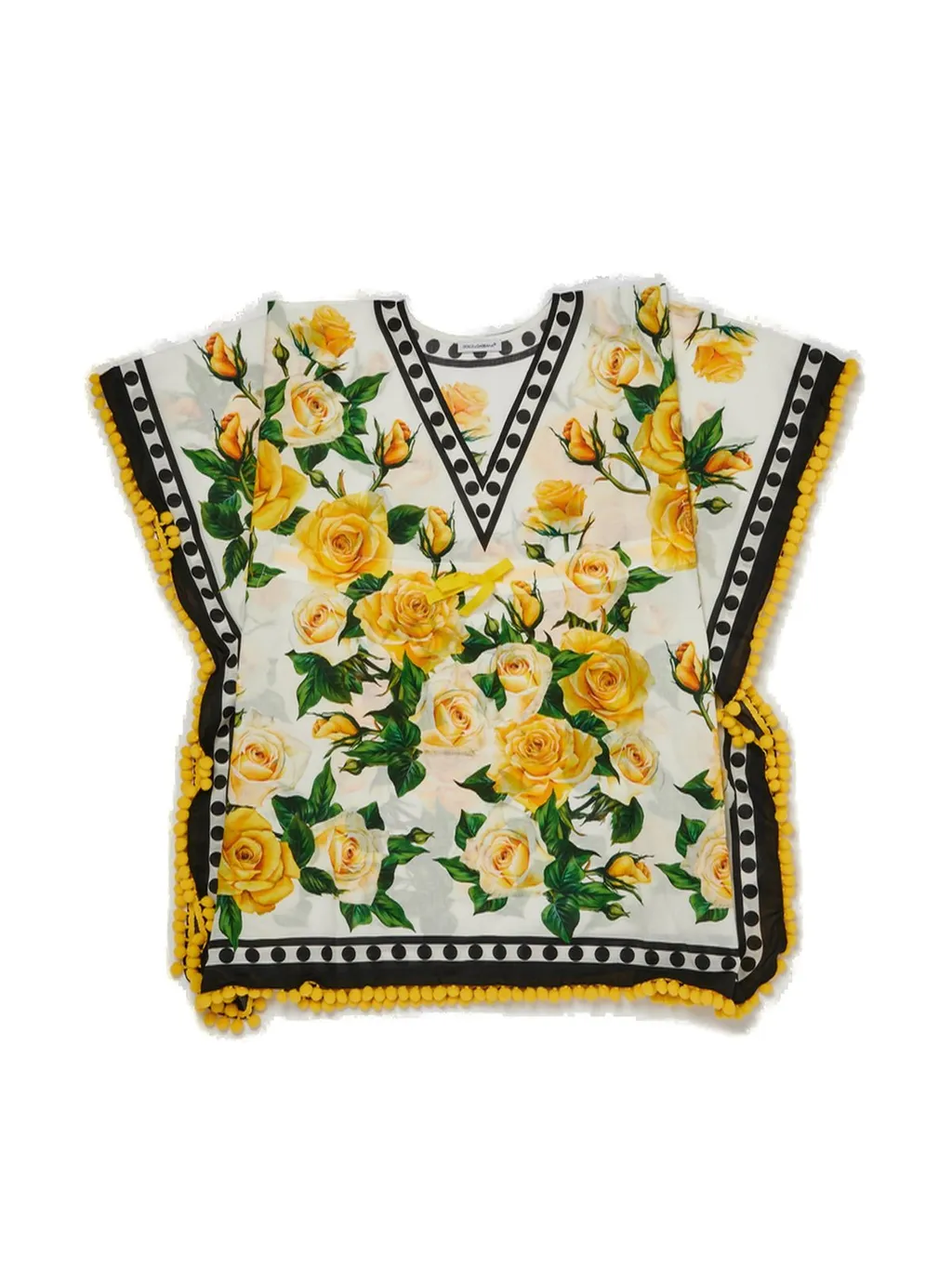 Dolce & Gabbana Kids Rose Printed V-Neck Dress