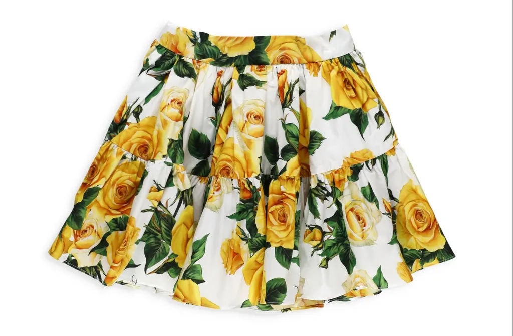 Dolce & Gabbana Kids High-Waist Floral-Printed Skirt