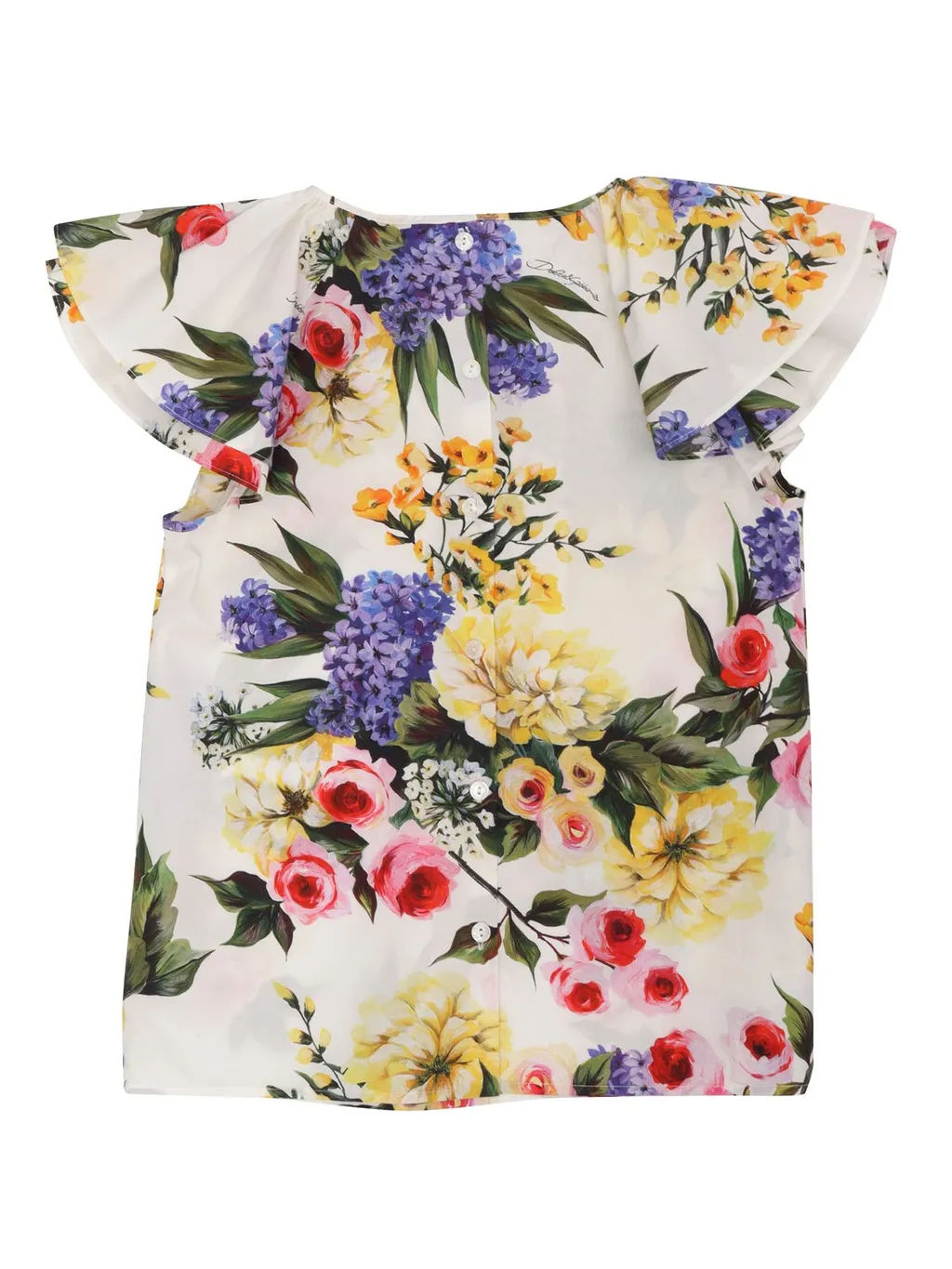Dolce & Gabbana Kids Giardino-Printed Ruffled Blouse