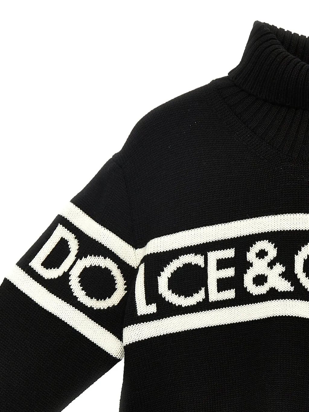 Dolce & Gabbana Kids Logo Intarsia-Knit High-Neck Jumper