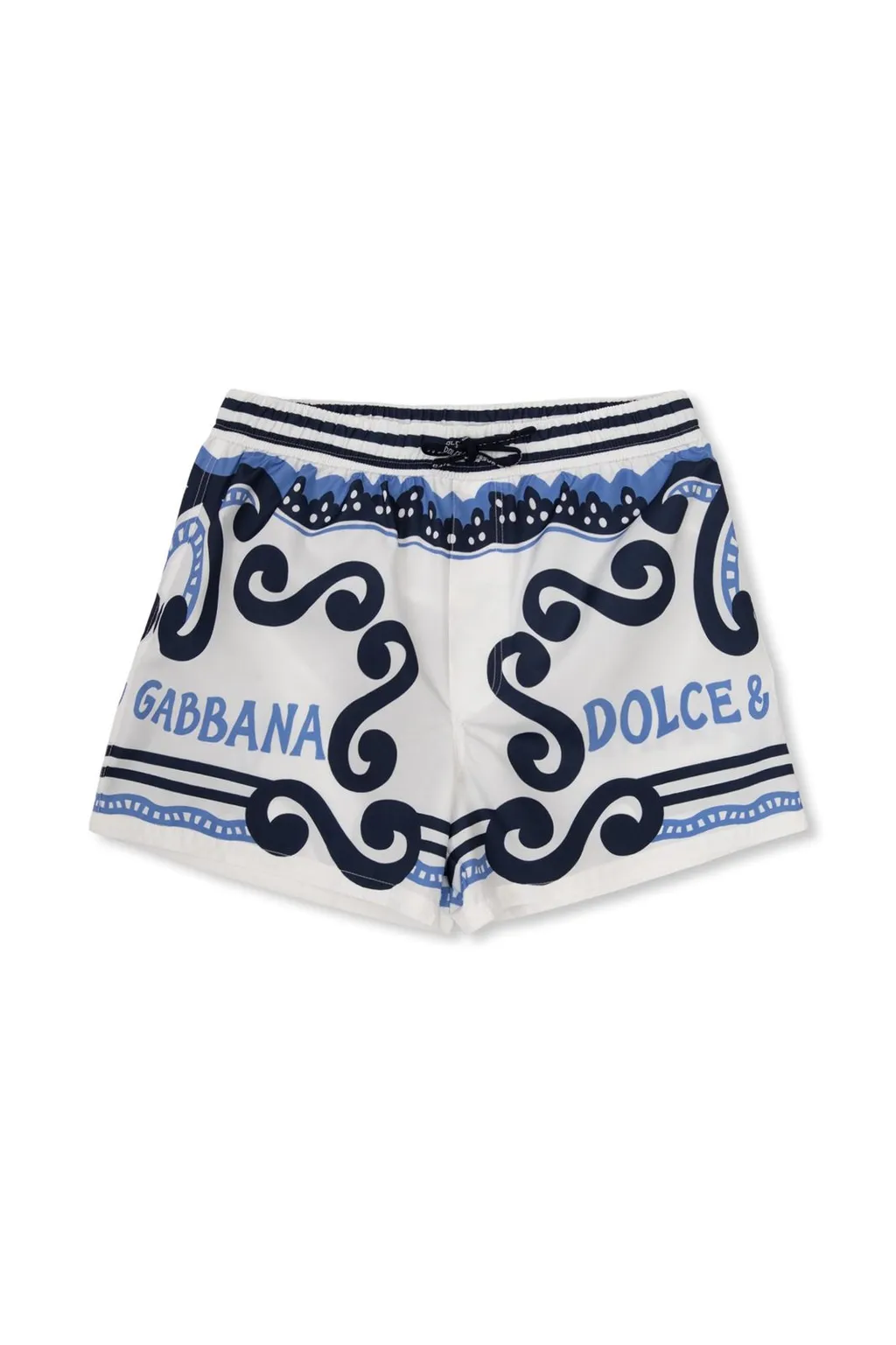 Dolce & Gabbana Kids Marina-Printed Drawstring Swim Shorts