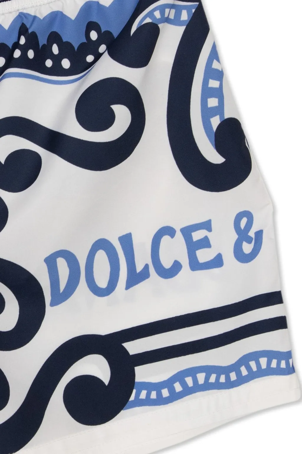 Dolce & Gabbana Kids Marina-Printed Drawstring Swim Shorts