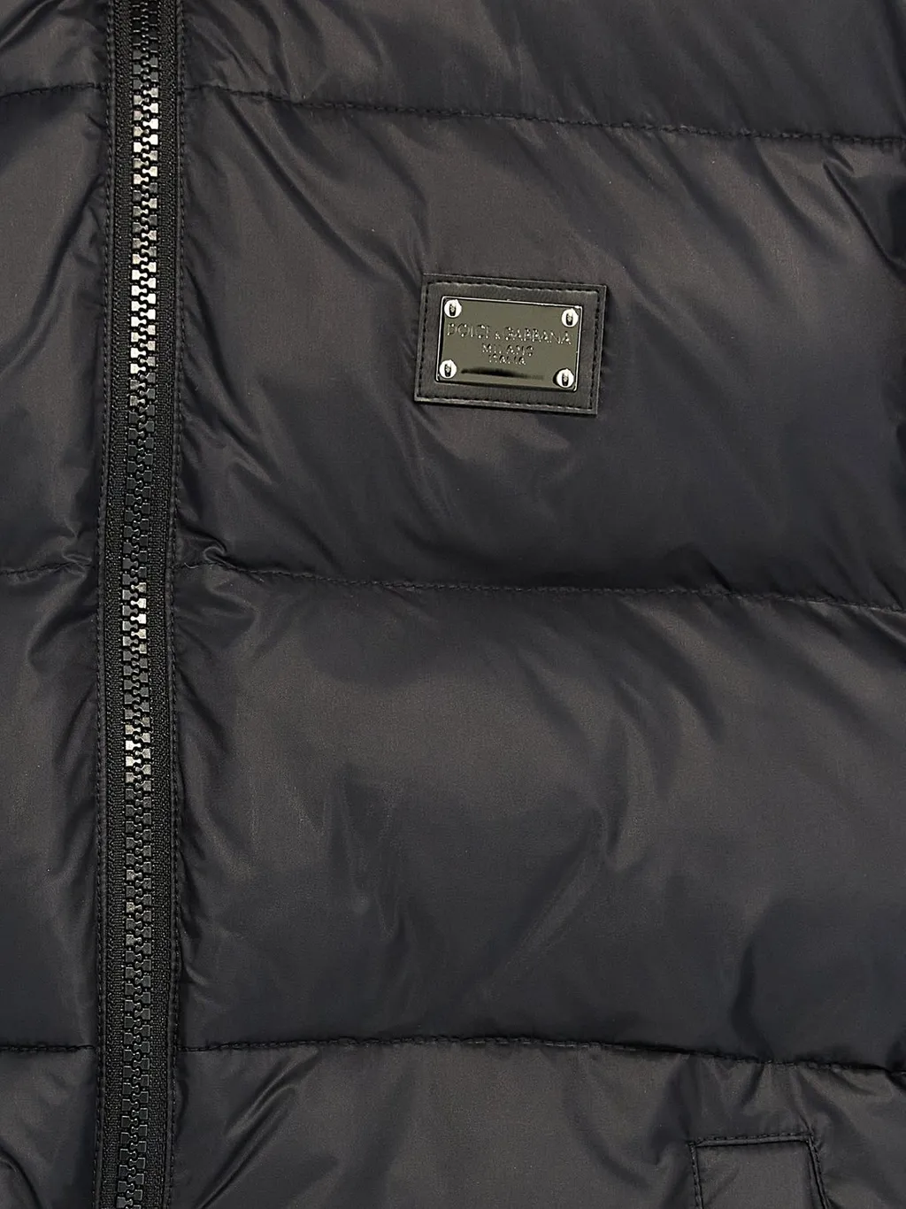 Dolce & Gabbana Kids Logo-Plaque Zipped Padded Coat