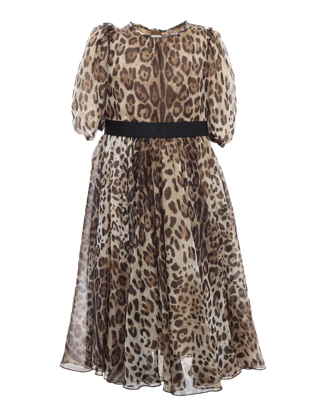 Dolce & Gabbana Kids Leopard-Printed Draped Dress