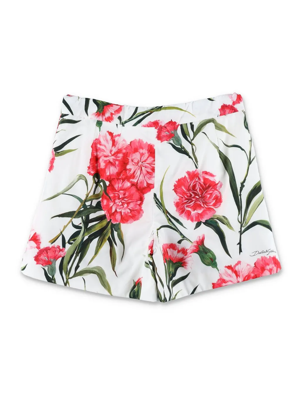 Dolce & Gabbana Kids Floral Printed Button Detailed Shorts